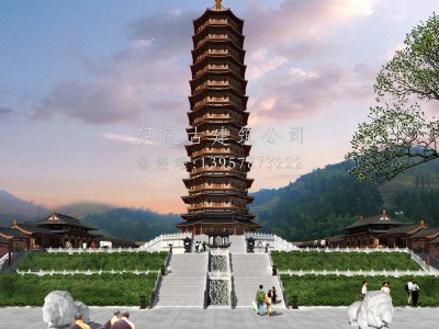 成都寺院万佛宝塔建筑设计方案